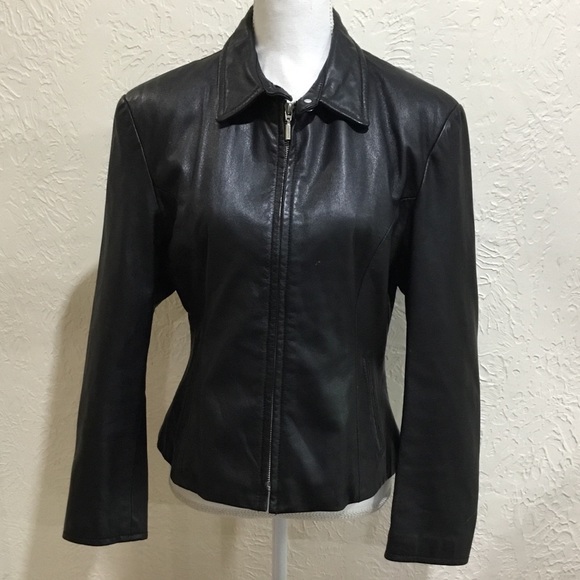 Wilson black leather jacket size medium
